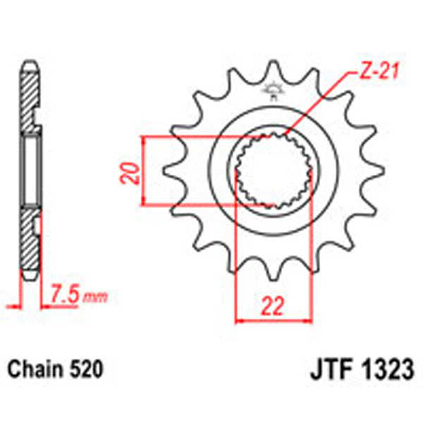 JT JT Gear Box Sprockets G/B 1323SC-13 (342)